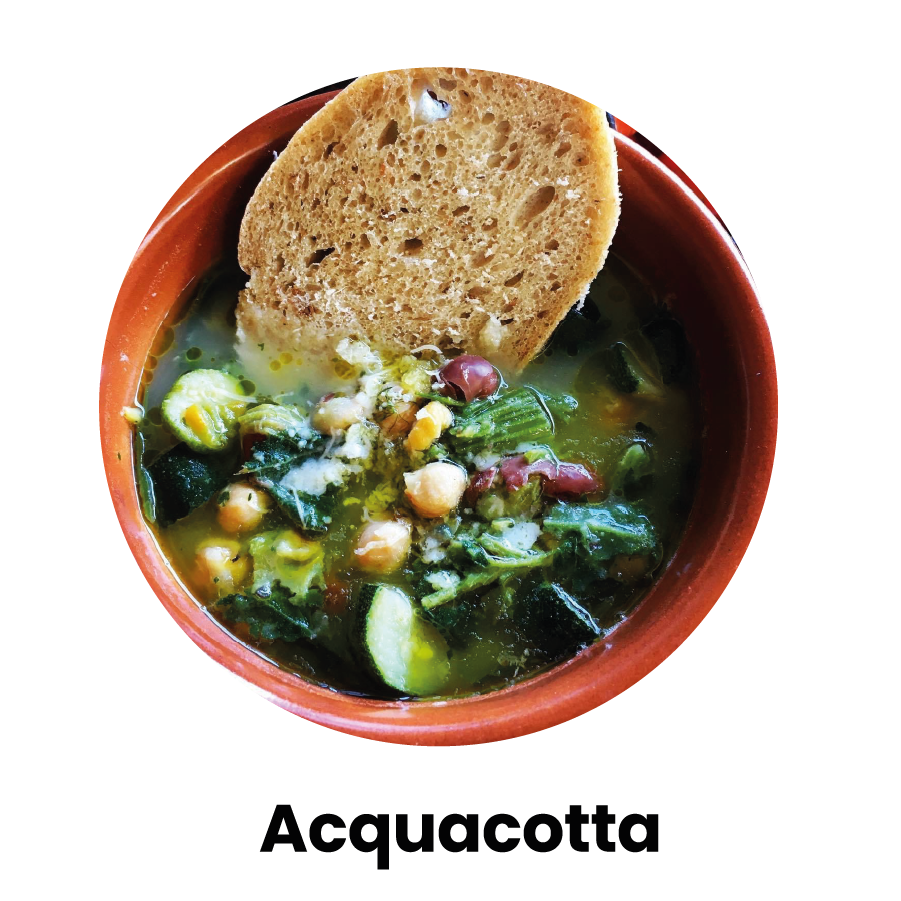 Immagine dell'acquacotta cons scritta "Acquacotta"